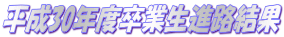 平成30年度卒業生進路結果